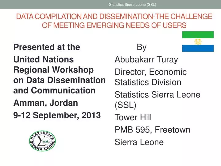 data compilation and dissemination the challenge of meeting emerging needs of users