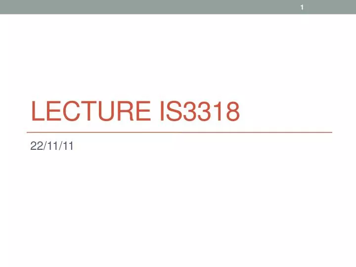 lecture is3318