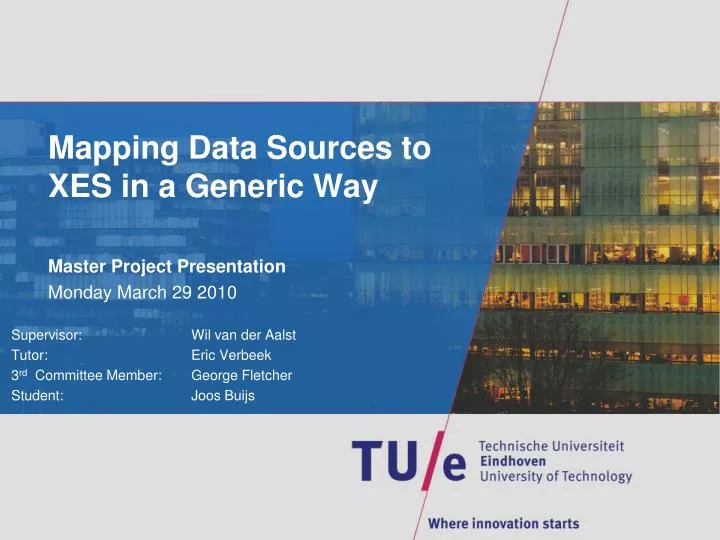 mapping data sources to xes in a generic way