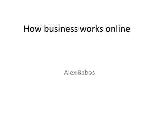 How business works online