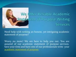 Academic Statement of Purpose