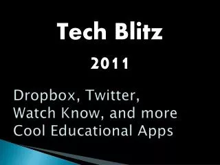 Dropbox, Twitter, Watch Know, and more Cool Educational Apps