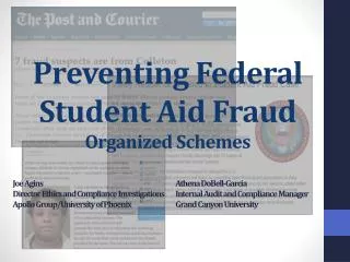 Preventing Federal Student Aid Fraud Organized Schemes