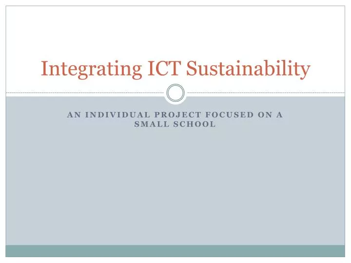 integrating ict sustainability