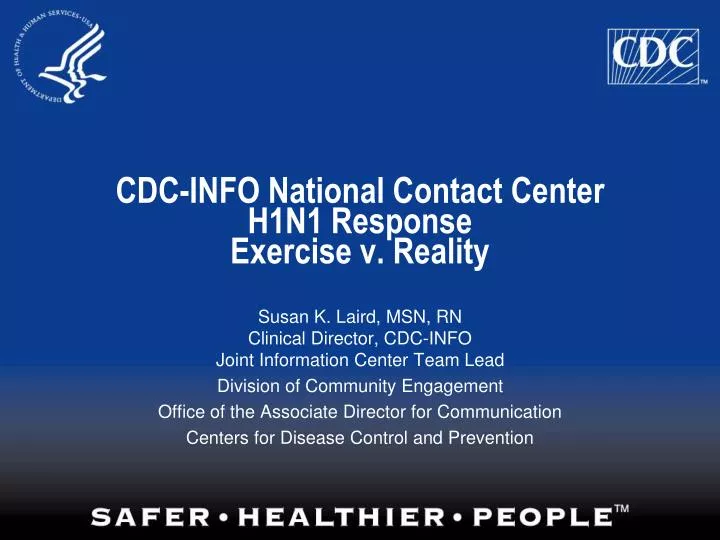 cdc info national contact center h1n1 response exercise v reality