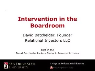 Intervention in the Boardroom