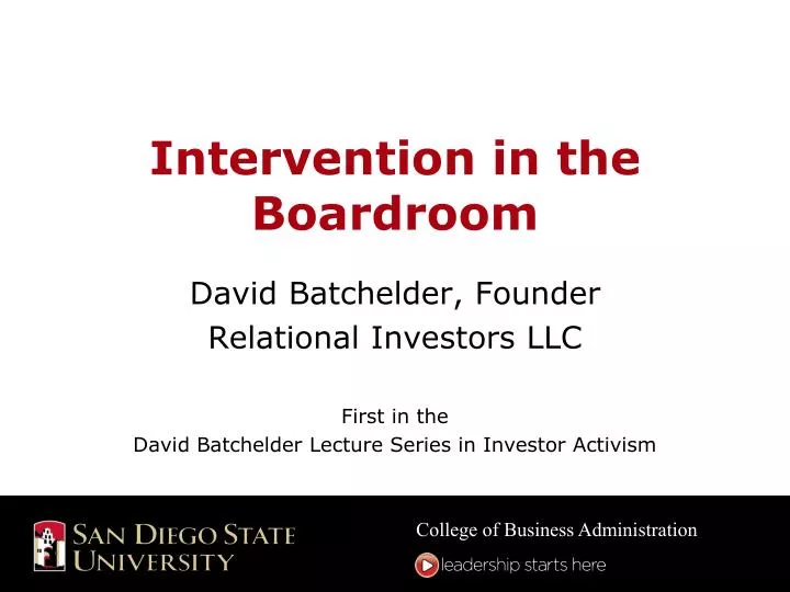 intervention in the boardroom