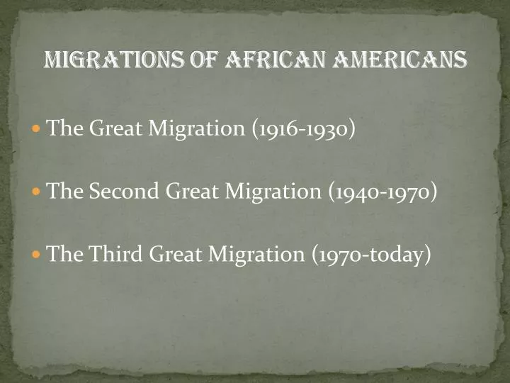 migrations of african americans
