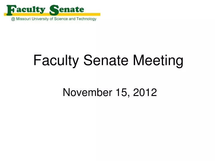 faculty senate meeting november 15 2012