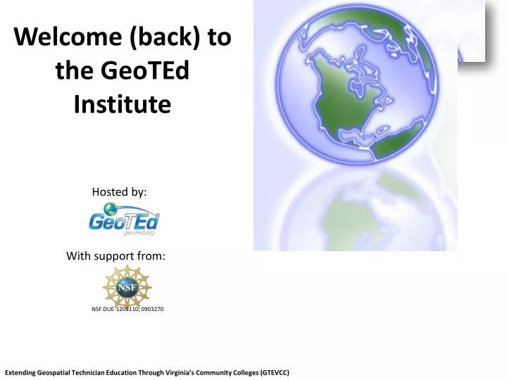 welcome back to the geoted institute