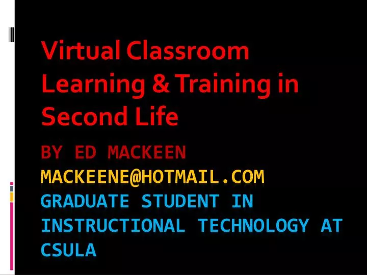 virtual classroom learning training in second life