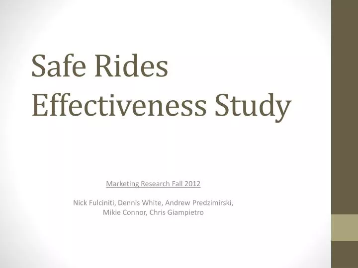 safe rides effectiveness study
