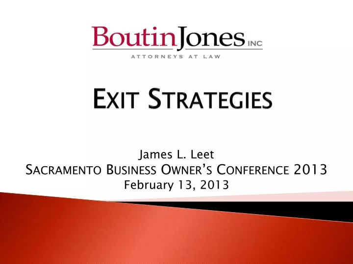 james l leet sacramento business owner s conference 2013 february 13 2013