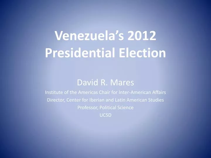 venezuela s 2012 presidential election