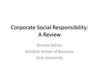 Corporate Social Responsibility: A Review