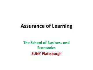 Assurance of Learning
