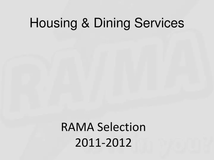 rama selection 2011 2012