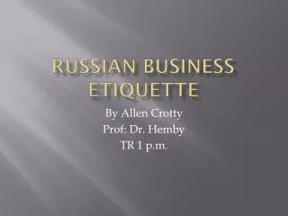 Russian Business Etiquette