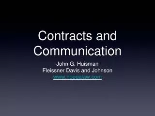 Contracts and Communication