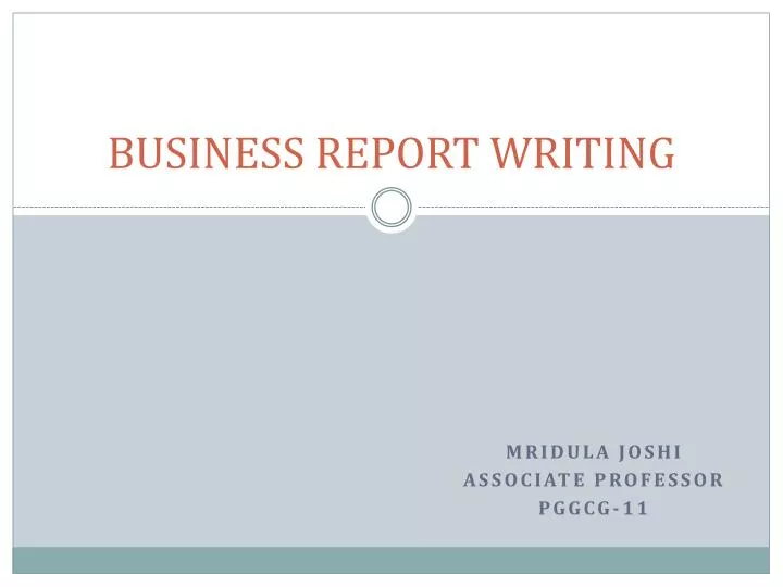 business report writing