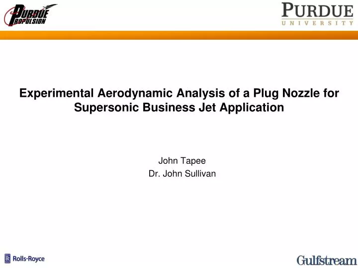 experimental aerodynamic analysis of a plug nozzle for supersonic business jet application