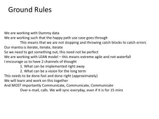 Ground Rules