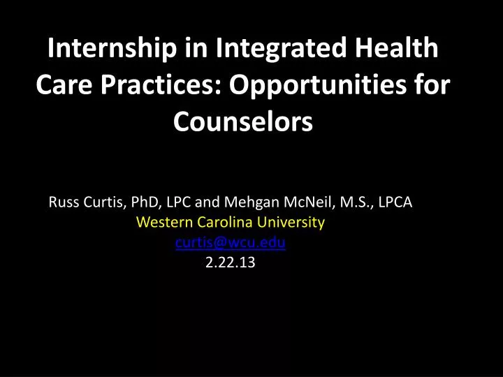 internship in integrated health care practices opportunities for counselors