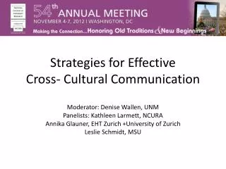 Strategies for Effective Cross- Cultural Communication