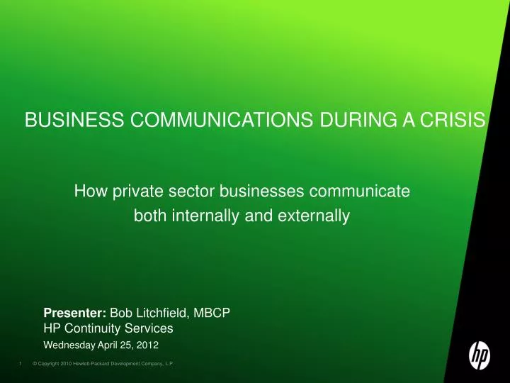 business communications during a crisis