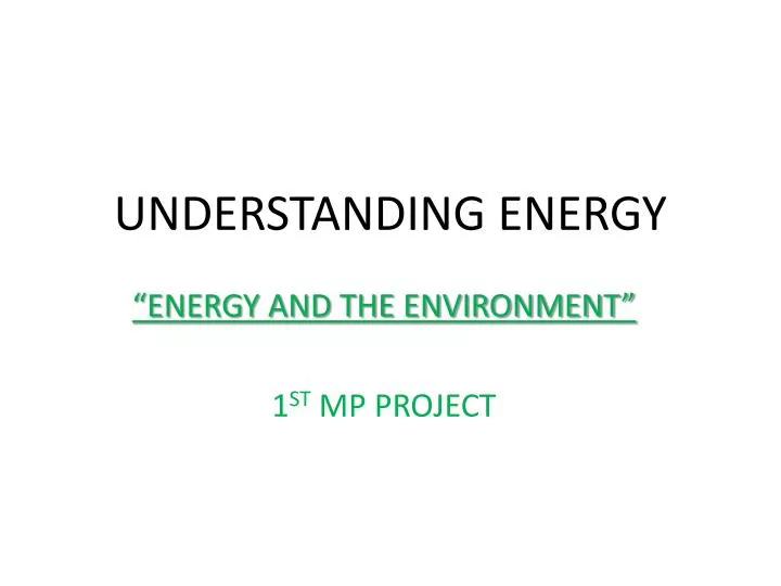 understanding energy