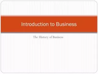 Introduction to Business