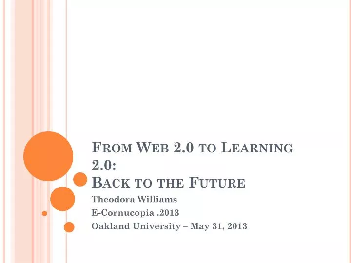 from web 2 0 to learning 2 0 back to the future