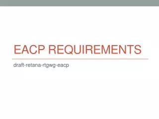 Eacp requirements