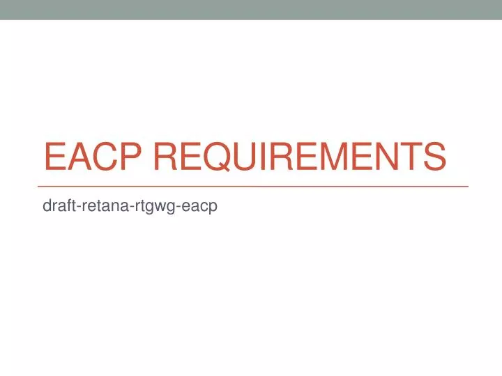 eacp requirements
