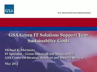GSA Green IT Solutions Support Your Sustainability Goals