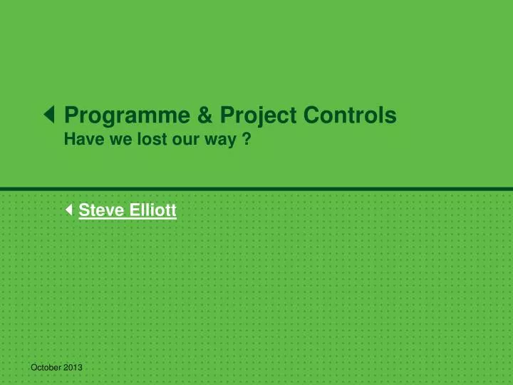 programme project controls have we lost our way