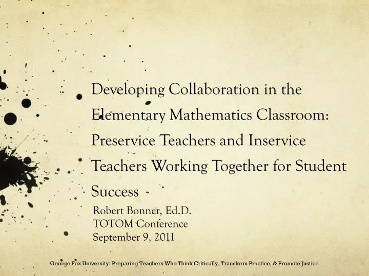 robert bonner ed d totom conference september 9 2011