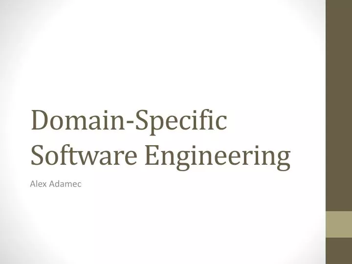 domain specific software engineering