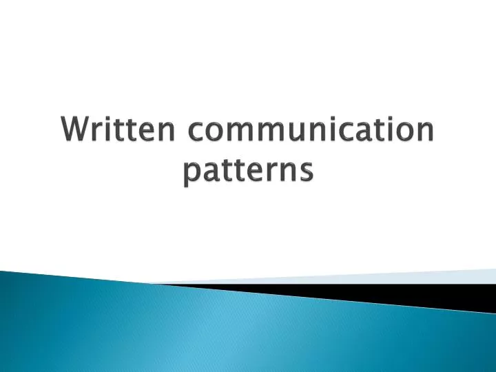 written communication patterns