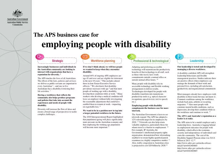 the aps business case for employing people with disability
