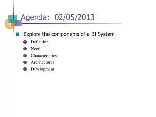 Agenda: 02/05/2013