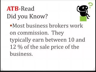 ATB -Read Did you Know?