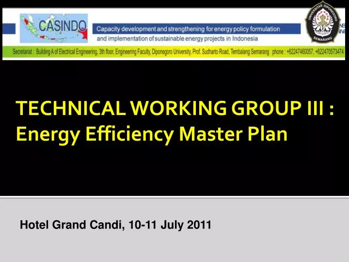 technical working group iii energy efficiency master plan