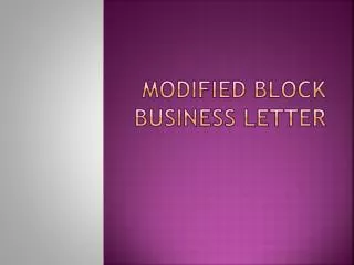 MODIFIED BLOCK BUSINESS LETTER