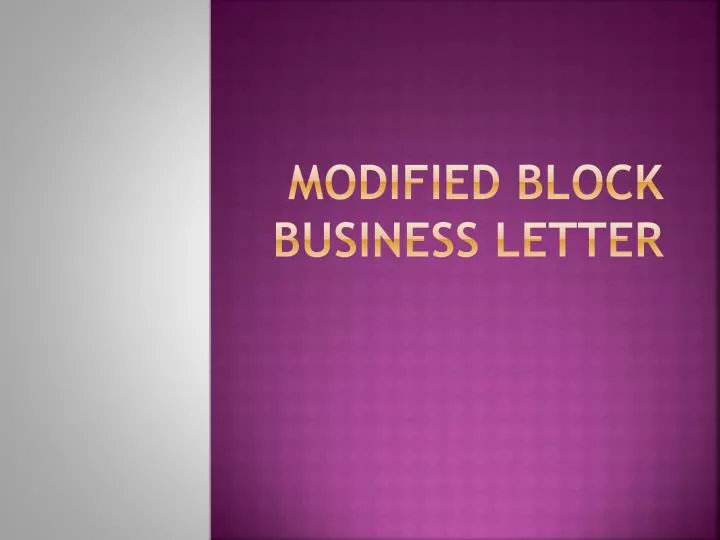 modified block business letter