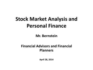 stock market analysis and personal finance