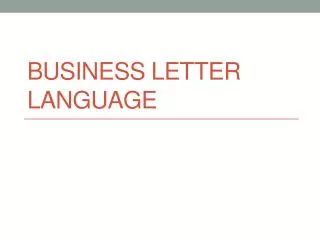 Business letter language