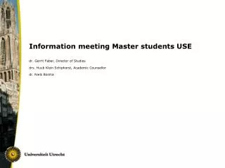 Information meeting Master students USE
