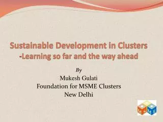 Sustainable Development in Clusters - Learning so far and the way ahead