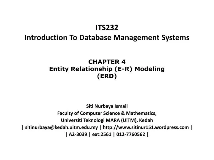 its232 introduction to database management systems